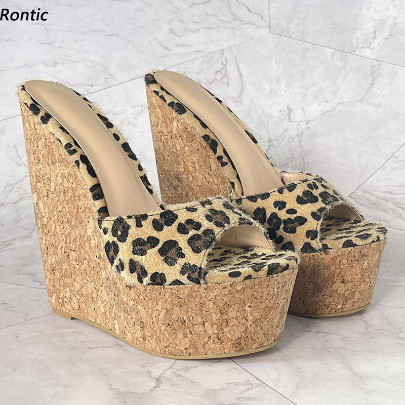 Cork Wedge Sandal - Rontic Handmade 여성 플랫폼 뮬 샌들