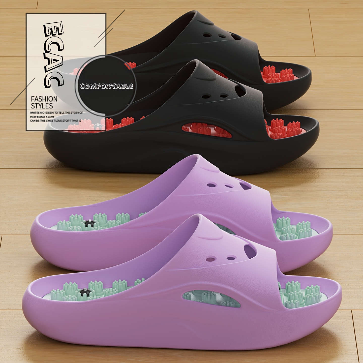 Women'S Shoes For Flat Feet - 여성 남성 EVA 마사지 슬리퍼 두꺼운