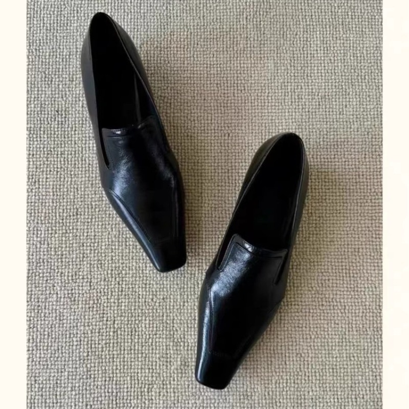 Women Shoes With Heels - 레트로 스퀘어토 딥 마우스 슬립온 로우힐