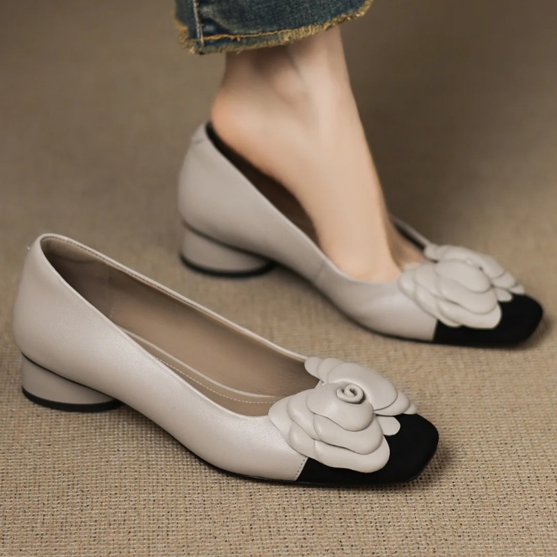 Women Shoes With Heels - 플러스 사이즈 34-41 여성용 양가죽 믹스