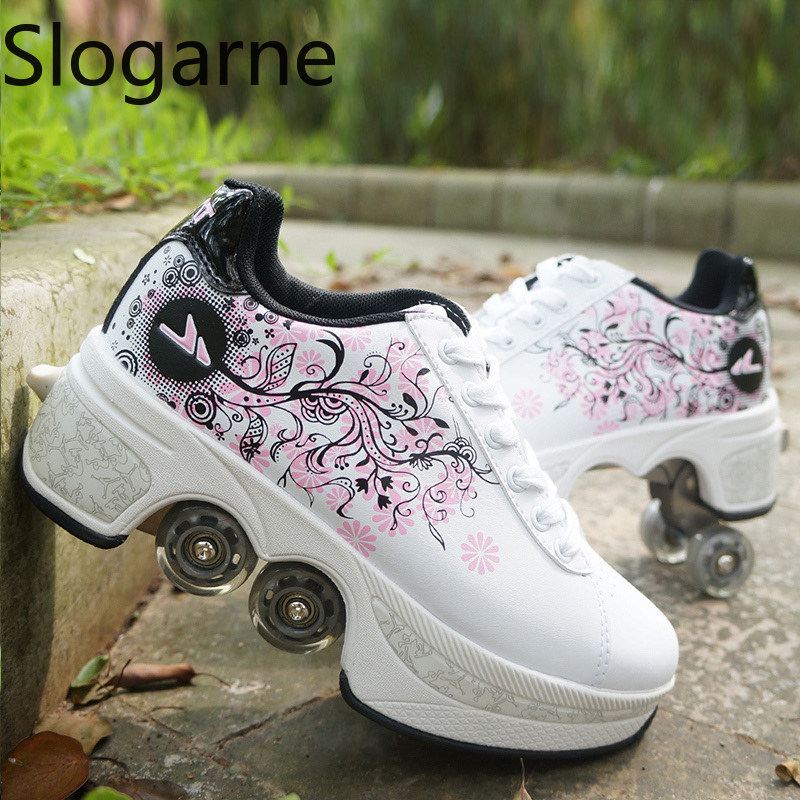 Women Shoes Sneakers - 여성용 4륜 변형 롤러 스케이트 신발