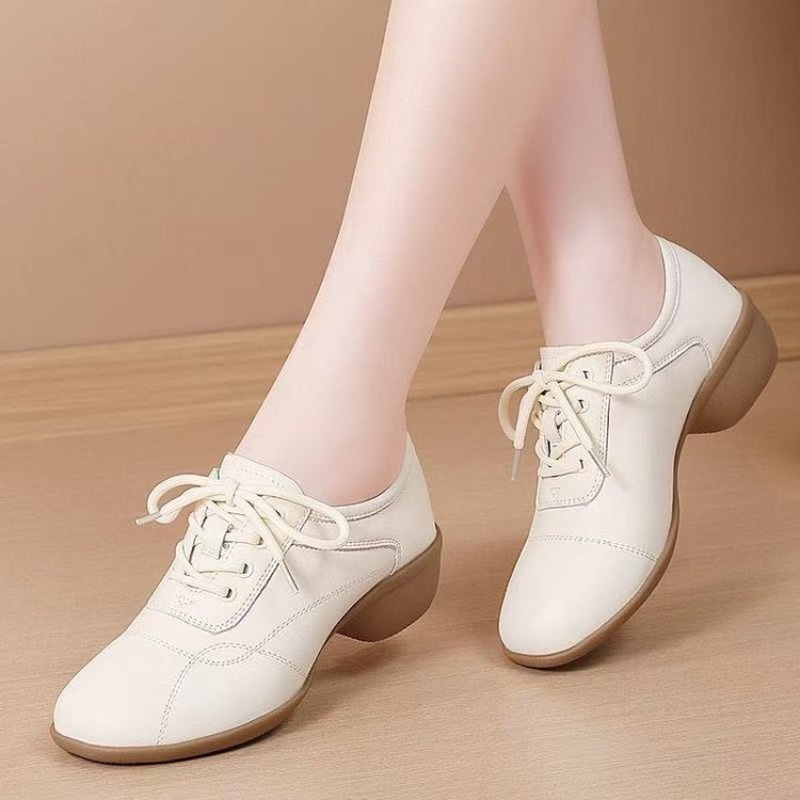 Women Shoes Sneakers - 여성용 로우힐 댄스 스니커즈 레이스업 소프트