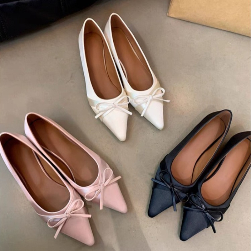Women Shoes With Heels - 여름 신상 시폰 패션 스윗 보우