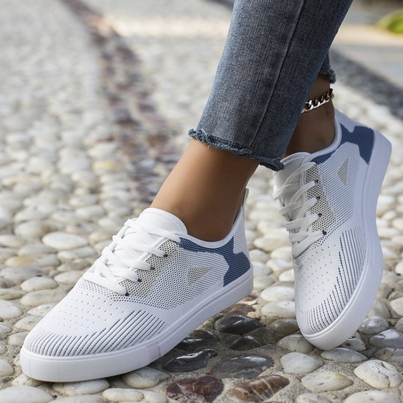 여성 캐주얼 스니커즈 우븐룩 레이스업 플랫 슈즈 데일리 - Women'S Shoes For Tennis 리뷰 및 가격