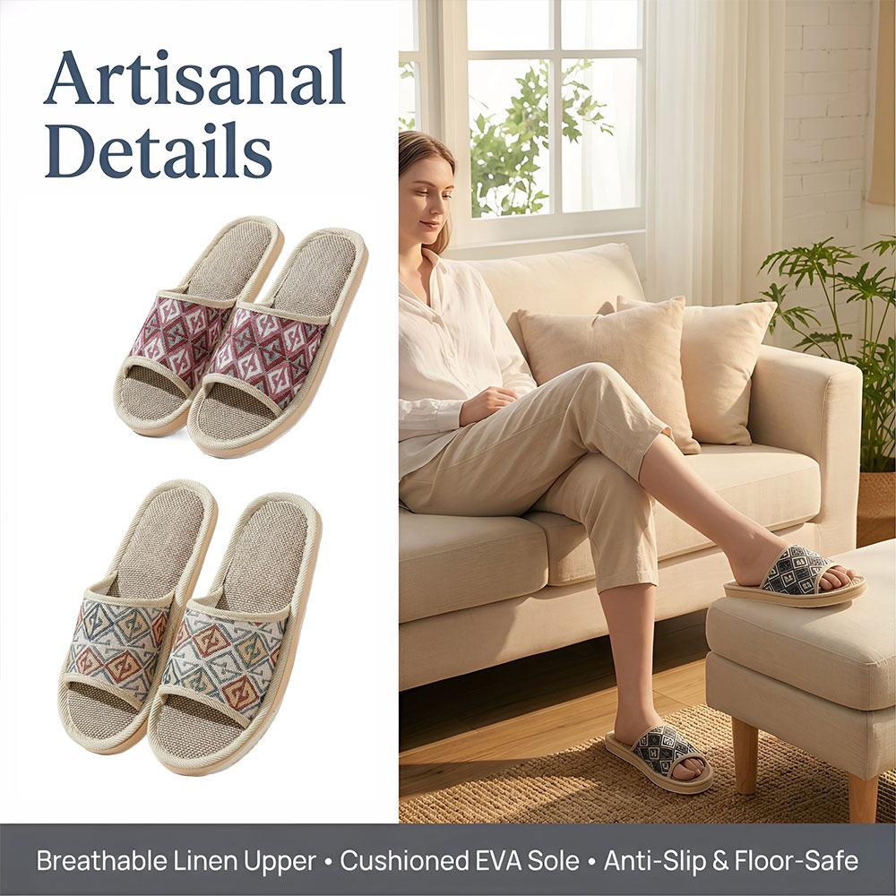 포시즌스 린넨 슬리퍼 커플용 통기성 실내 바닥 슬리퍼  - Women'S Shoes For Flat Feet 리뷰 및 가격