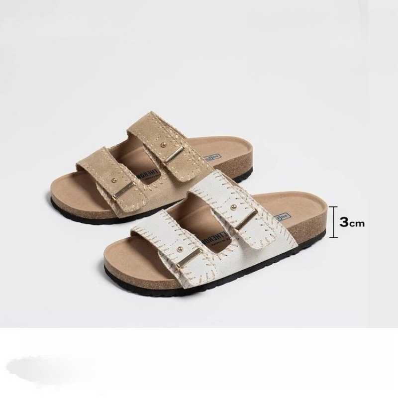 여성용 조절 가능한 스트랩 코르크 풋베드 슬라이드 20 - Cork Wedge Sandal 리뷰 및 가격