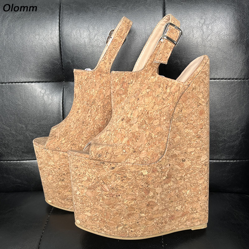 올롬 핸드메이드 여성 여름 플랫폼 샌들 코르크 패턴 울 - Cork Wedge Sandal 리뷰 및 가격