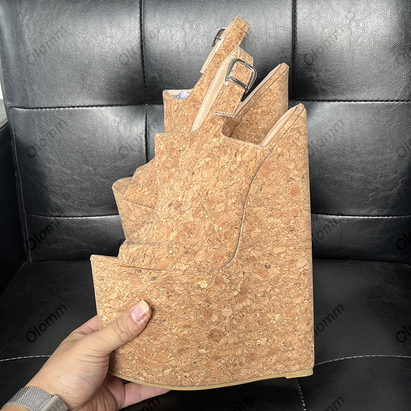올롬 핸드메이드 여성 여름 플랫폼 샌들 코르크 패턴 울 - Cork Wedge Sandal 리뷰 및 가격