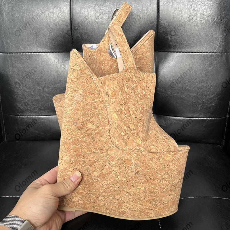 올롬 핸드메이드 여성 여름 플랫폼 샌들 코르크 패턴 울 - Cork Wedge Sandal 리뷰 및 가격
