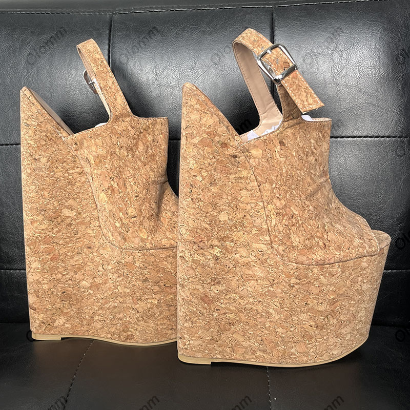 올롬 핸드메이드 여성 여름 플랫폼 샌들 코르크 패턴 울 - Cork Wedge Sandal 리뷰 및 가격