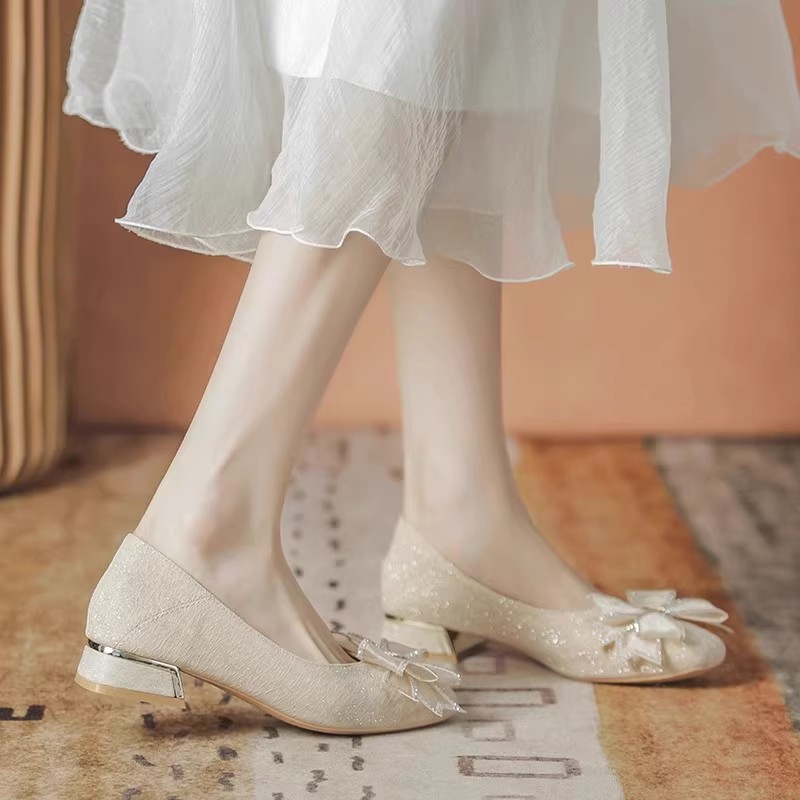 2025 여성 가을 신상 이브닝 소프트 솔 로우탑 웨딩 - Women Shoes With Heels 리뷰 및 가격