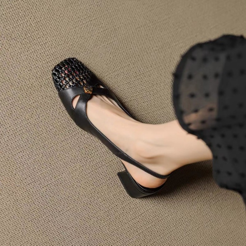 여성용 프렌치 스타일 클로즈드 토 샌들, 청키 힐, 다 - Women Shoes With Heels 리뷰 및 가격
