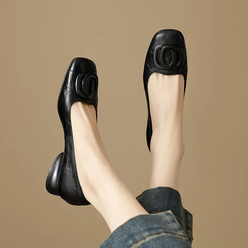 프랑스 스타일 여성 펌프스 가죽 신발 여성용 스퀘어 토 - Women Shoes With Heels 리뷰 및 가격