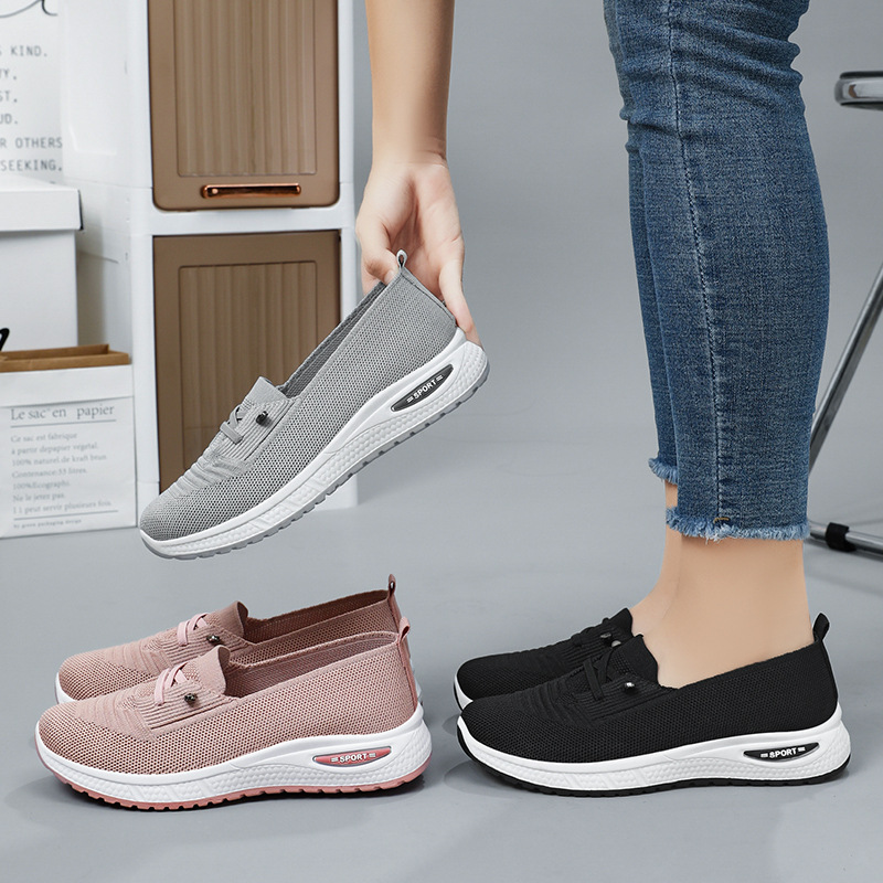 여성용 통기성 니트 메쉬 슬립온 스니커즈 여성 레이스업 - Women Shoes Qc 리뷰 및 가격