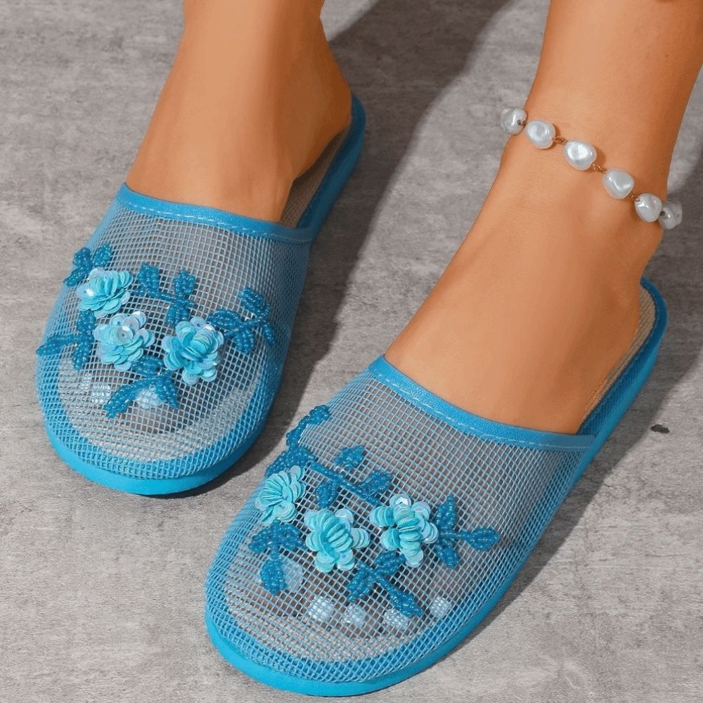 캐주얼 플라워 자수 메쉬 샌들 부드러운 밑창 통기성 슬 - Women'S Shoes For Flat Feet 리뷰 및 가격