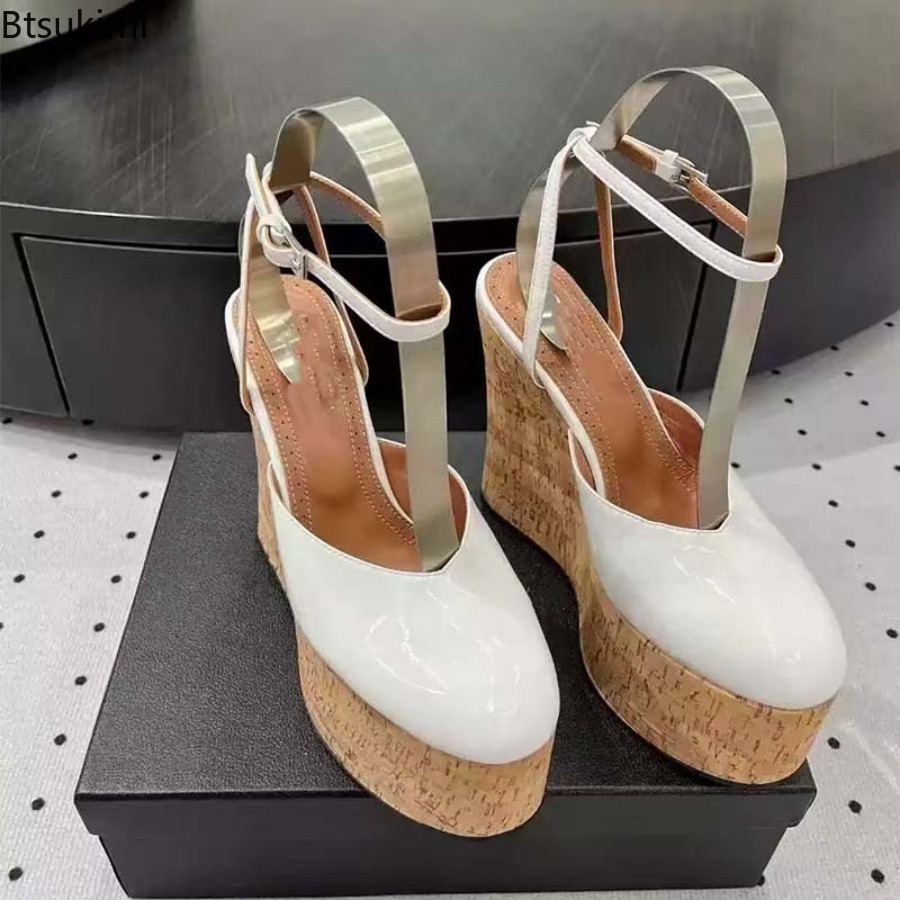 여성용 특허 가죽 웨지 샌들 발목 스트랩 코르크 플랫폼 - Cork Wedge Sandal 리뷰 및 가격